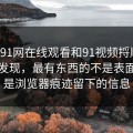 真把91网在线观看和91视频捋顺了，你会发现，最有东西的不是表面，而是浏览器痕迹留下的信息