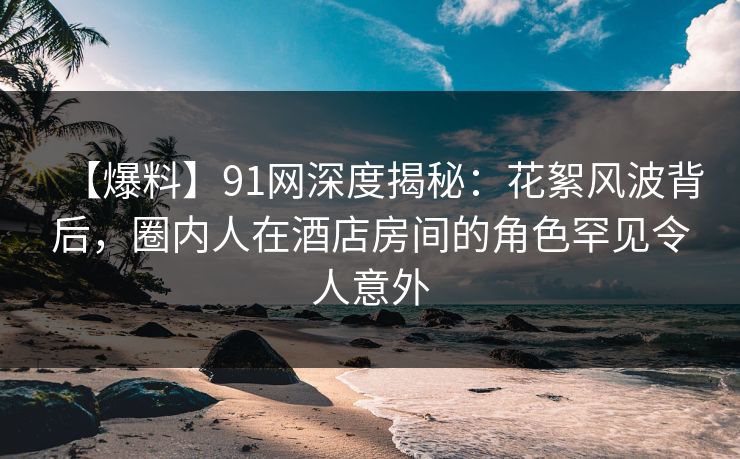 【爆料】91网深度揭秘：花絮风波背后，圈内人在酒店房间的角色罕见令人意外
