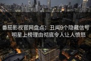 番茄影视官网盘点：丑闻9个隐藏信号，明星上榜理由彻底令人让人愤怒