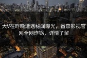 大V在昨晚遭遇秘闻曝光，番茄影视官网全网炸锅，详情了解