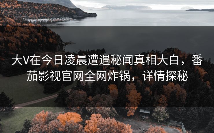 大V在今日凌晨遭遇秘闻真相大白,番茄影视官网全网炸锅,详情探秘 大V在今日凌晨遭遇秘闻真相大白,番茄影视官网全网炸锅,详情探秘