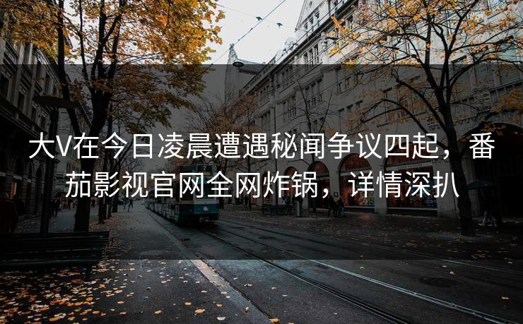 大V在今日凌晨遭遇秘闻争议四起，番茄影视官网全网炸锅，详情深扒