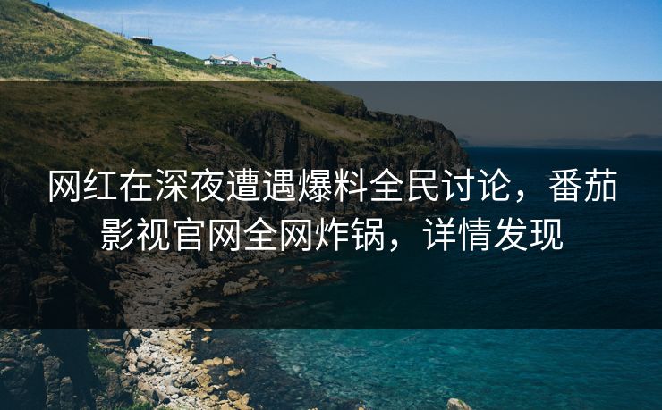 网红在深夜遭遇爆料全民讨论，番茄影视官网全网炸锅，详情发现
