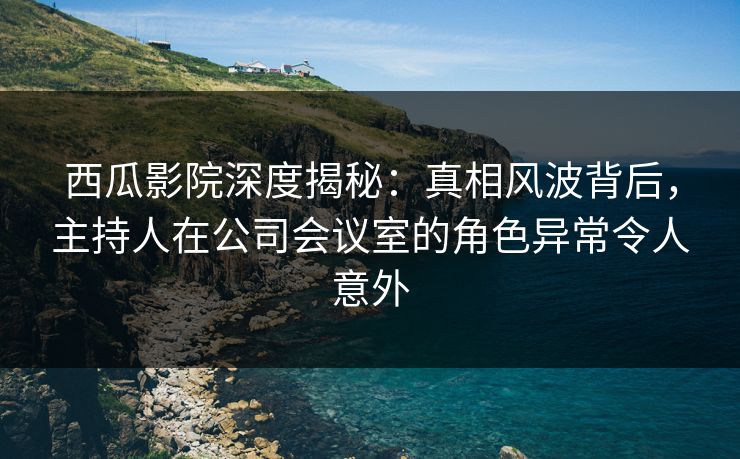 西瓜影院深度揭秘:真相风波背后,主持人在公司会议室的角色异常令人意外 西瓜影院深度揭秘:真相风波背后,主持人在公司会议室的角色异常令人意外