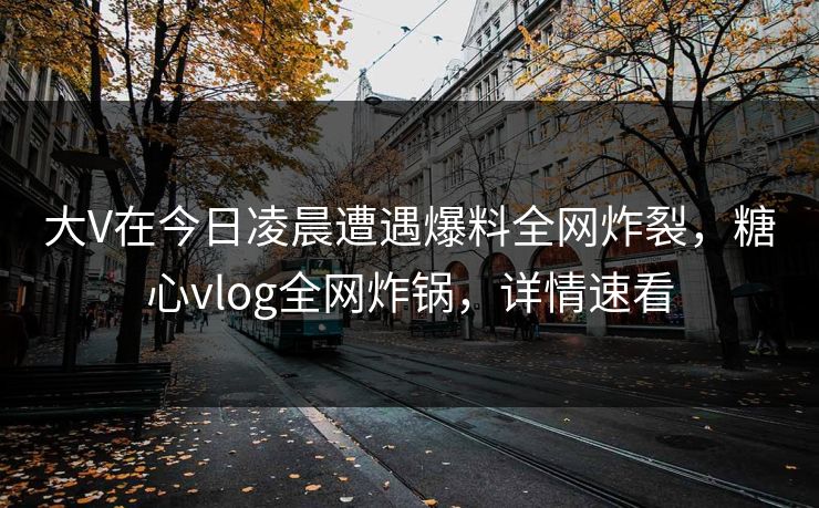 大V在今日凌晨遭遇爆料全网炸裂,糖心vlog全网炸锅,详情速看 大V在今日凌晨遭遇爆料全网炸裂,糖心vlog全网炸锅,详情速看