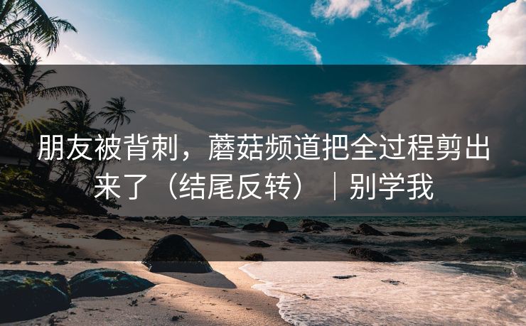 朋友被背刺，蘑菇频道把全过程剪出来了（结尾反转）｜别学我