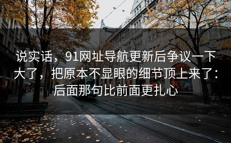 说实话，91网址导航更新后争议一下大了，把原本不显眼的细节顶上来了：后面那句比前面更扎心